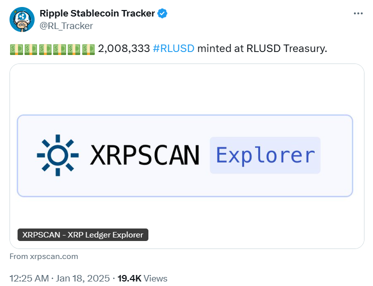 출처: 리플 스테이블코인 트래커 트위터